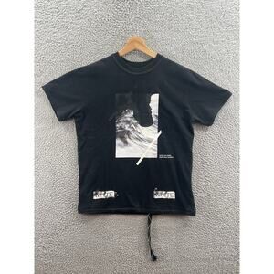 Off White Virgil Abloh Whitecap Wave Start From Nothing Black T-Shirt Sz. Medium